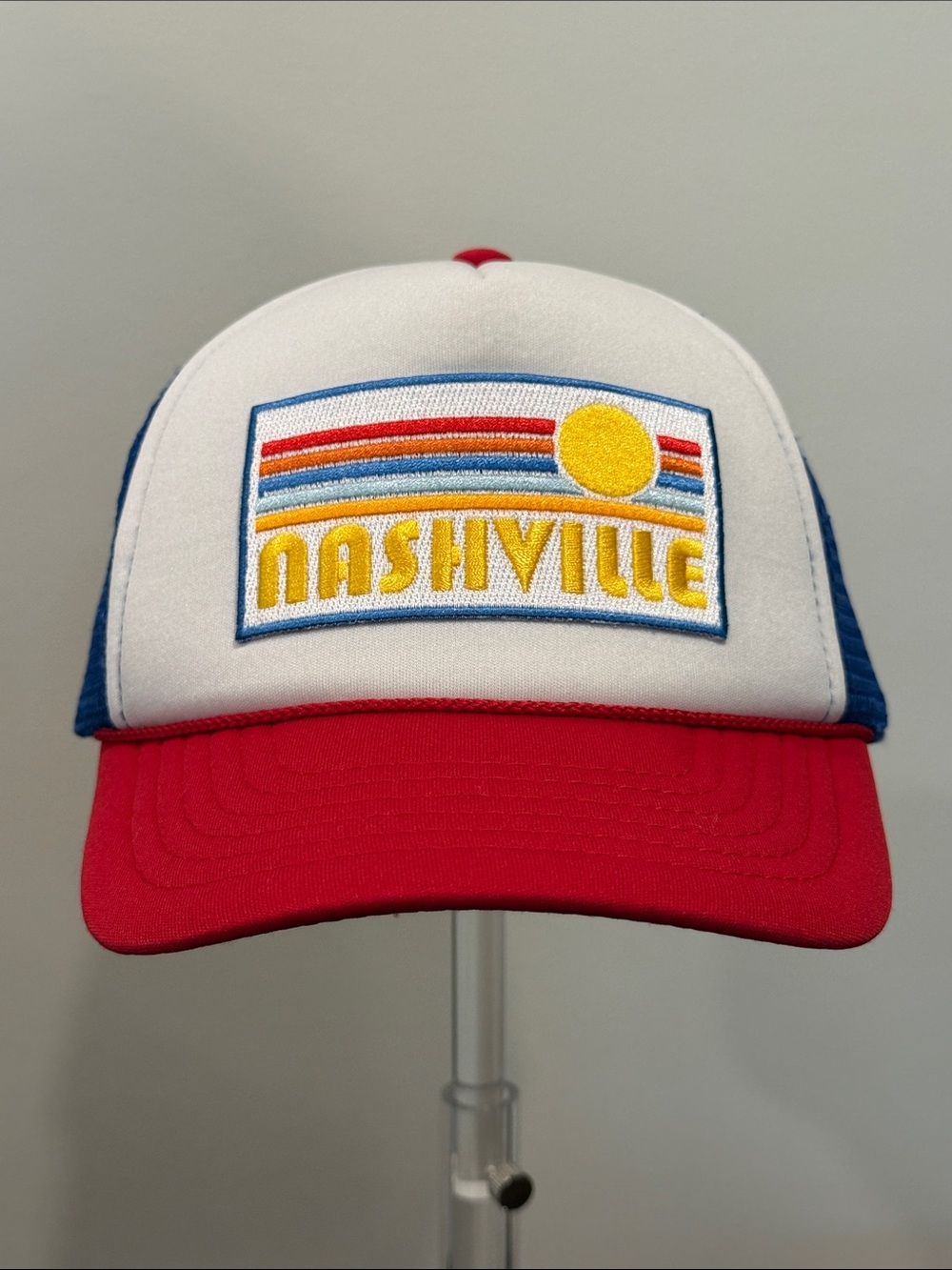 Nashville, Tennessee Youth Trucker Hat - Retro Sun Snapback Hat
